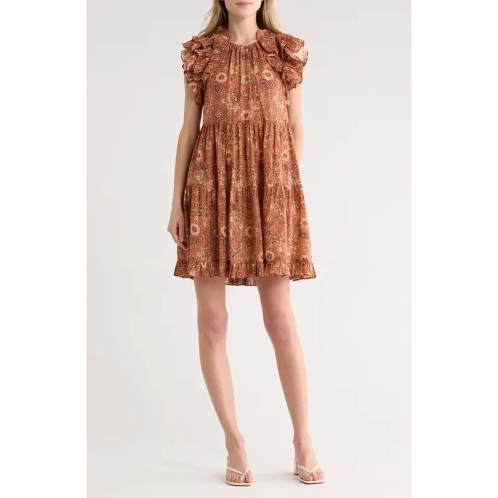 Ulla Johnson Women’s Adele Dress Size 6 NWT Ruffle Sleeve A-Line Fall Floral